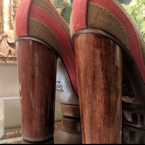 ❗SOLD❗Tory Burch Joelle Platform Linen Block Pumps - Picture 6 of 8